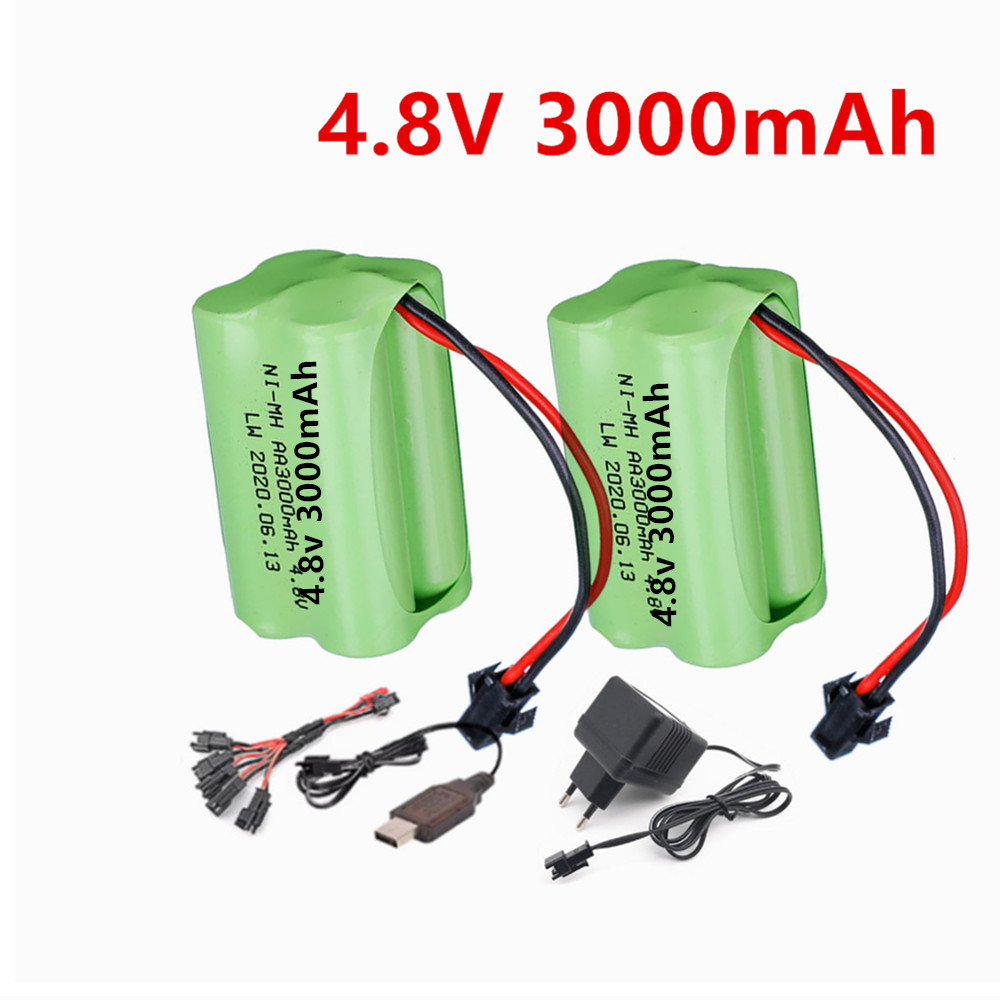 Rc Hobby Charger - Batteria Ricaricabile 4.8v 3000mAh e Caricabatterie